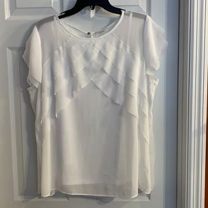 Liz Claiborne white shirt sleeve dressy top size XL